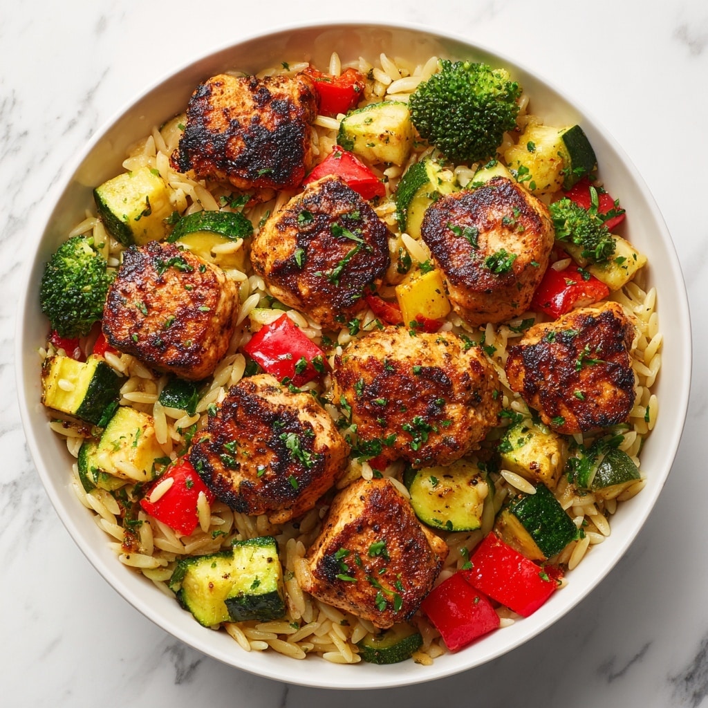 Lemon Chicken Veggie Orzo Stir Fry Recipe - Recipe Image