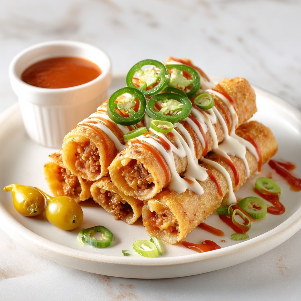 Jalapeño Cream Cheese Buffalo Chicken Taquitos Recipe - Recipe Image