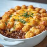 Tater Tot Casserole with Ground Beef and Cheddar Recipe