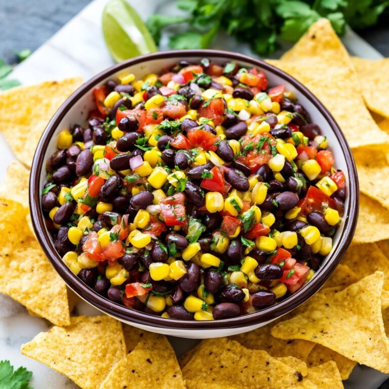 Black Bean and Corn Salsa with Tortilla Chips Recipe