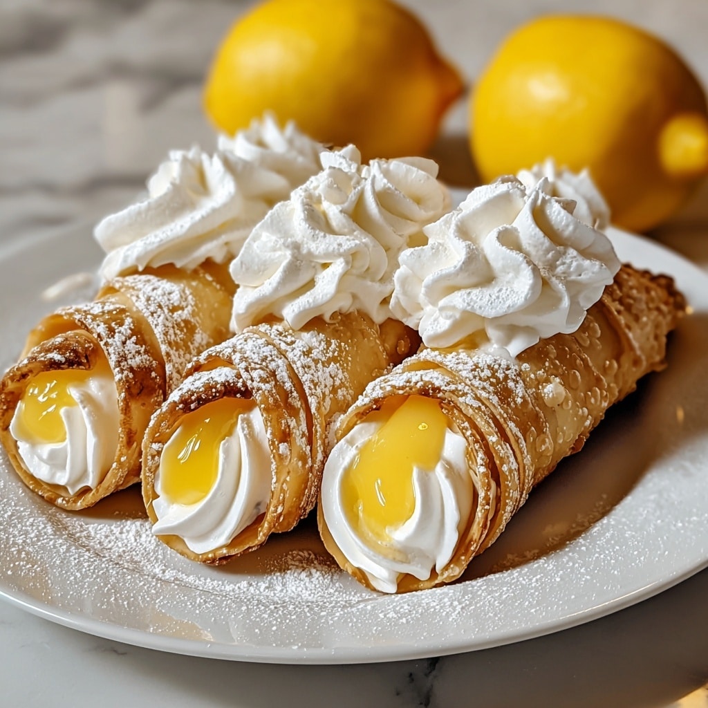 Zesty Lemon Meringue Pie Cannolis Recipe - Recipe Image