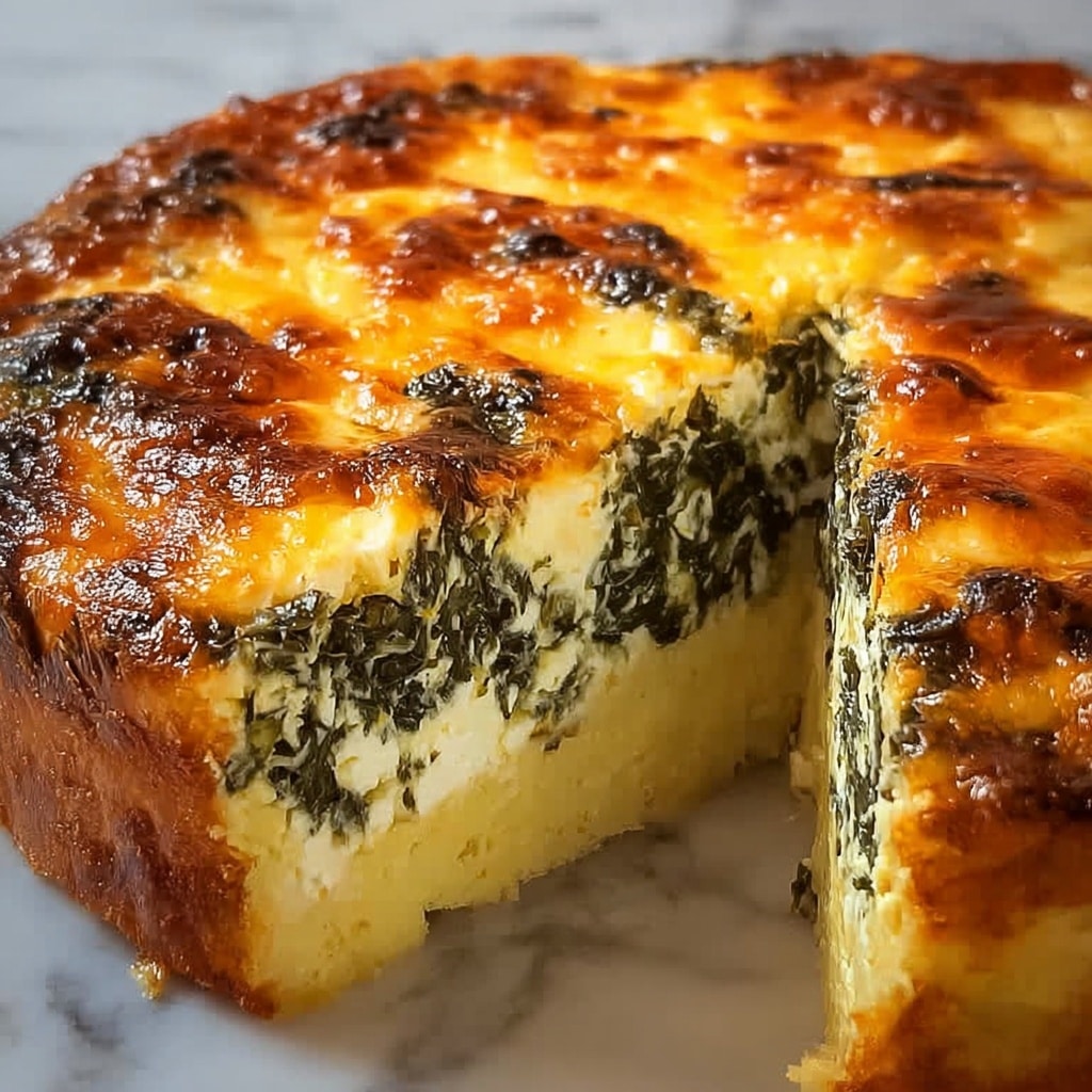 Spinach Egg Cheese Pie Recipe - Recipe Image