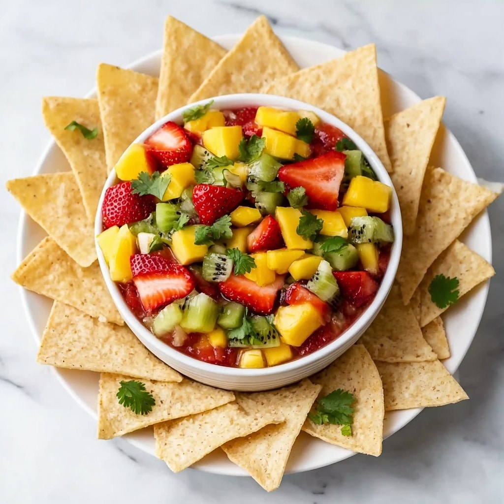 Strawberry Mango Salsa with Cinnamon-Sugar Tortilla Chips Recipe