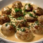 Creamy Swedish Meatballs with Rich Onion and Parmesan Sauce Recipe