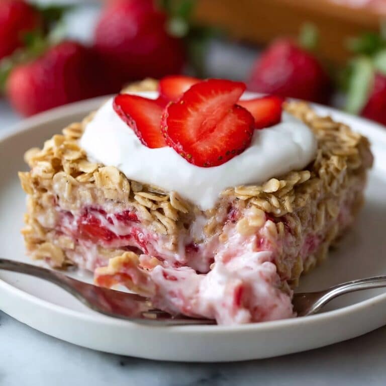 Strawberry Rhubarb Baked Oatmeal Recipe