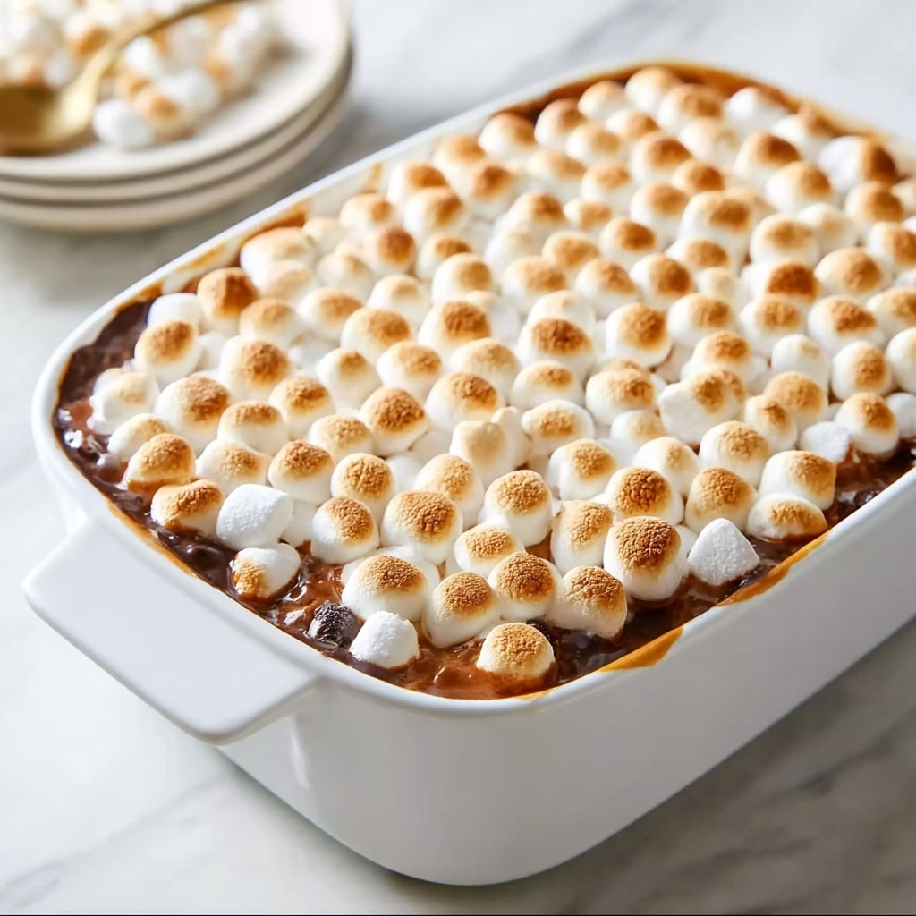 Sweet Potato Casserole with Marshmallow and Streusel Topping Recipe - Recipe Image