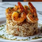 Garlic Butter Shrimp and Rice Stack Recipe