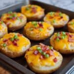 Baked Potato Rounds with Cheddar, Bacon, and Green Onions Recipe