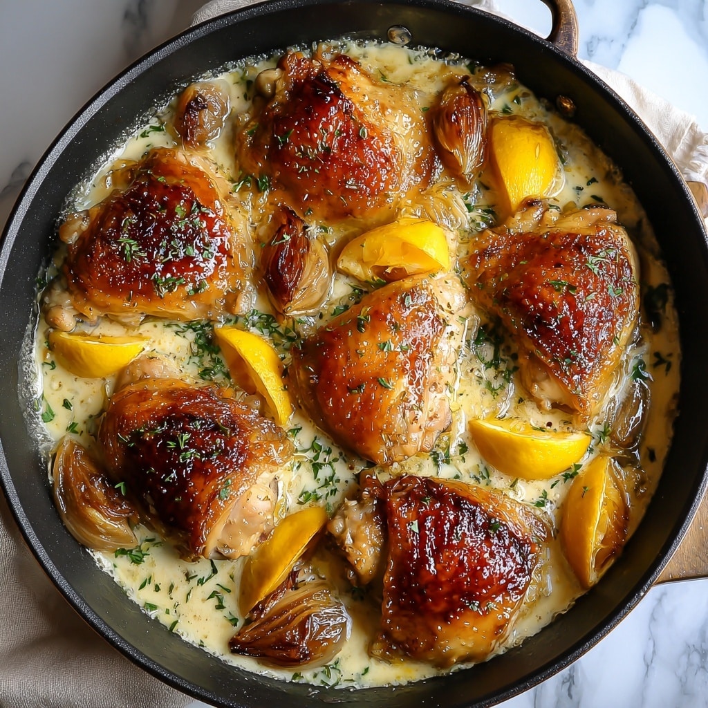 Herb Roasted Chicken in Creamy Garlic Herb Sauce Recipe - Recipe Image