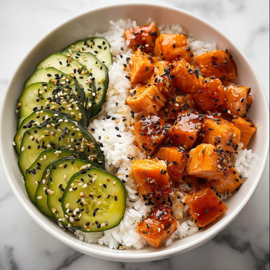 Teriyaki Salmon Bites with Avocado and Cucumber Salsa Recipe
