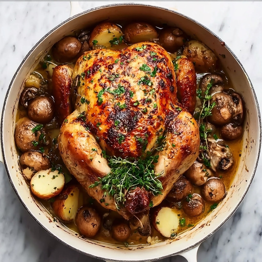 Creamy Lemon and Herb Pot Roasted Chicken Recipe