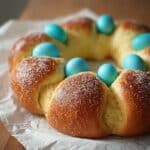 Italian Easter Bread With Dyed Eggs Recipe