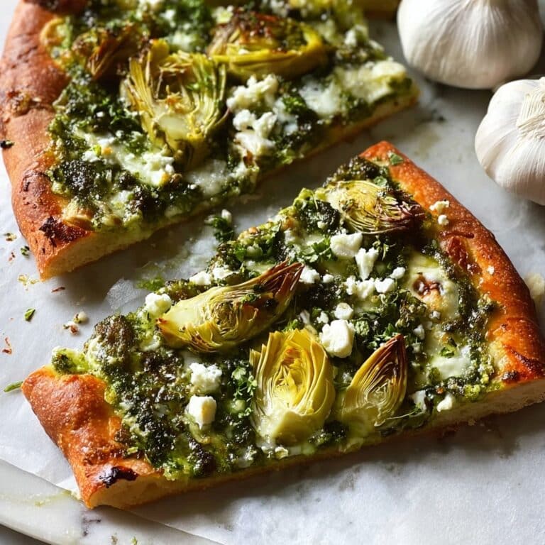 Green Pizza with Pesto, Feta & Artichokes Recipe