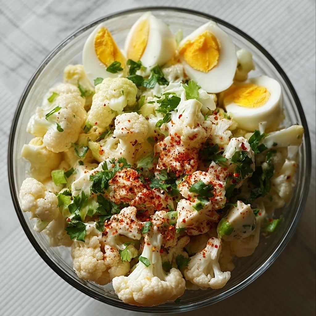 Cauliflower Salad with Hard-Boiled Eggs, Mustard, and Pickle Relish Recipe 6 Cauliflower Salad with Hard-Boiled Eggs, Mustard, and Pickle Relish Recipe - Recipe Image
