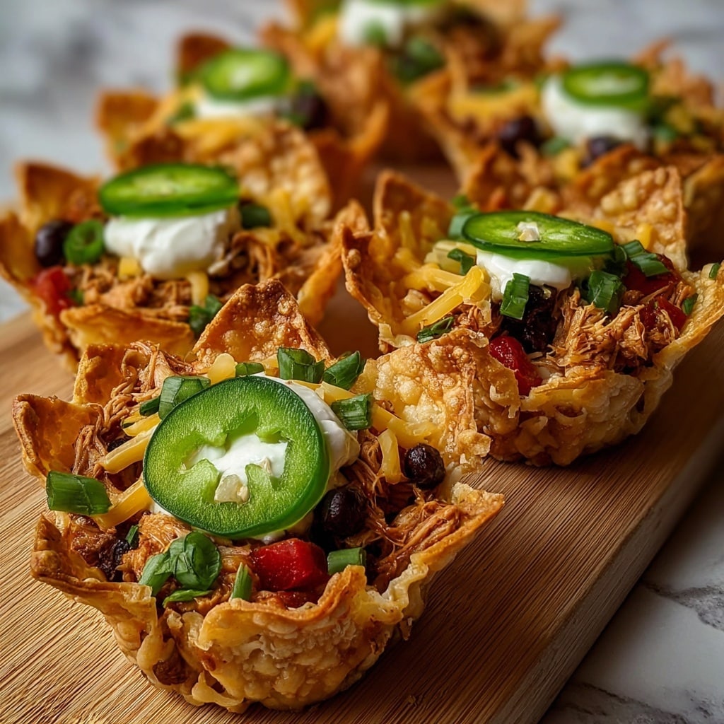 Mini Chicken Fajita Wonton Cups Recipe 6 Mini Chicken Fajita Wonton Cups Recipe - Recipe Image
