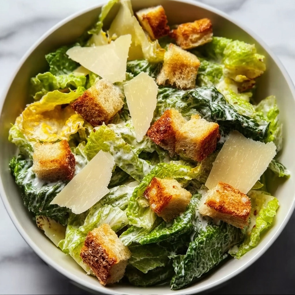 Classic Caesar Salad with Homemade Croutons Recipe