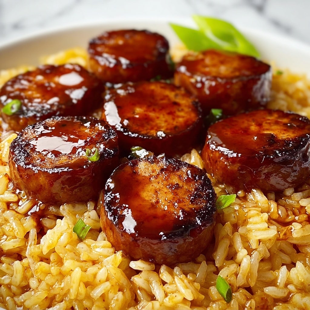 One-Pan Sweet & Tangy BBQ Sausage Rice Recipe