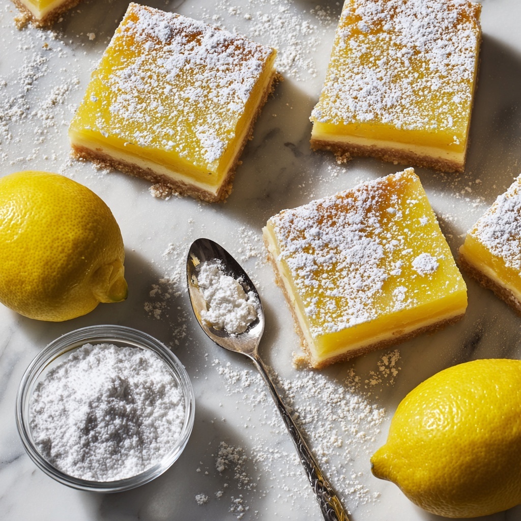 Lemon Bars with Powdered Sugar Recipe 6 Lemon Bars with Powdered Sugar Recipe - Recipe Image