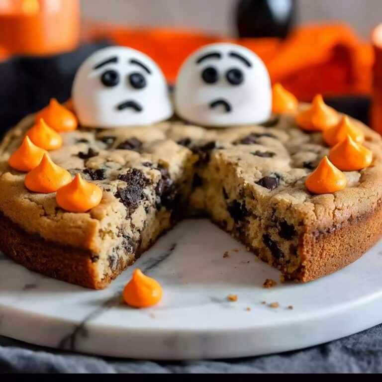 Halloween Cookie Cake with Haunted Ghost Decoration Recipe