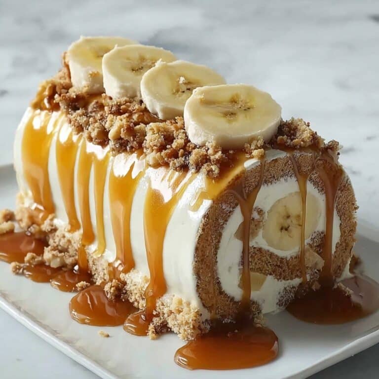 Banana Caramel Roll Cake Recipe