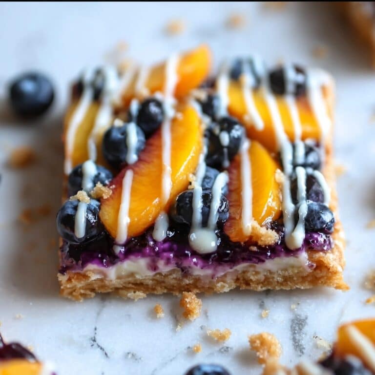 Blueberry Peach Tart with Vanilla Glaze Recipe