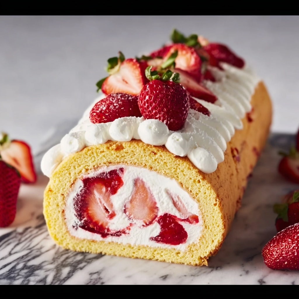 Strawberry Swiss Roll Cake Recipe