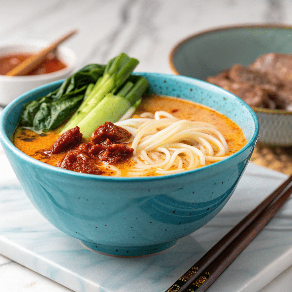 Easy Japanese Tan Tan Men: Creamy Spicy Ramen Soup with Ground Pork and Sesame Recipe