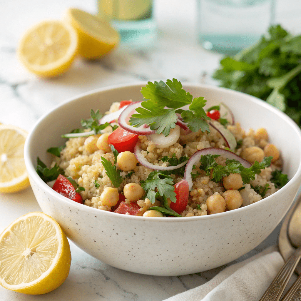 Lemon Herb Quinoa with Chickpeas Recipe