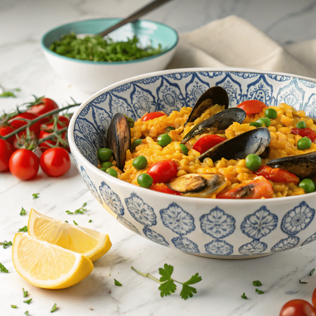 Vegetable Paella with Saffron Rice Recipe