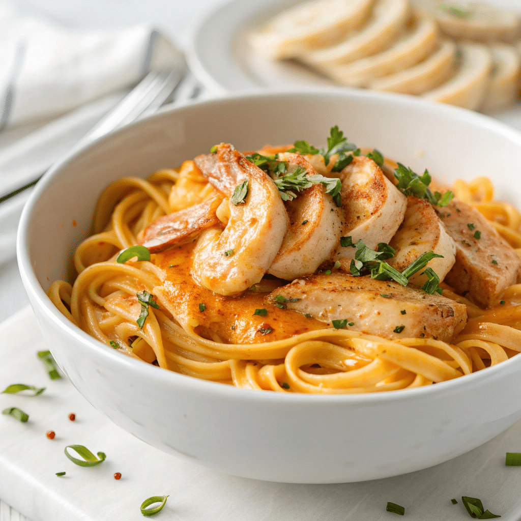 Cajun Chicken and Shrimp Pasta Recipe - Recipe Image