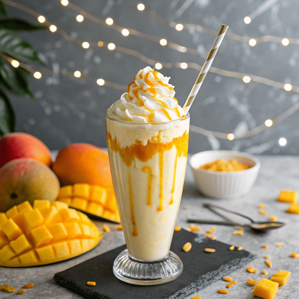 Summer Mango Coconut Float Milkshake Recipe