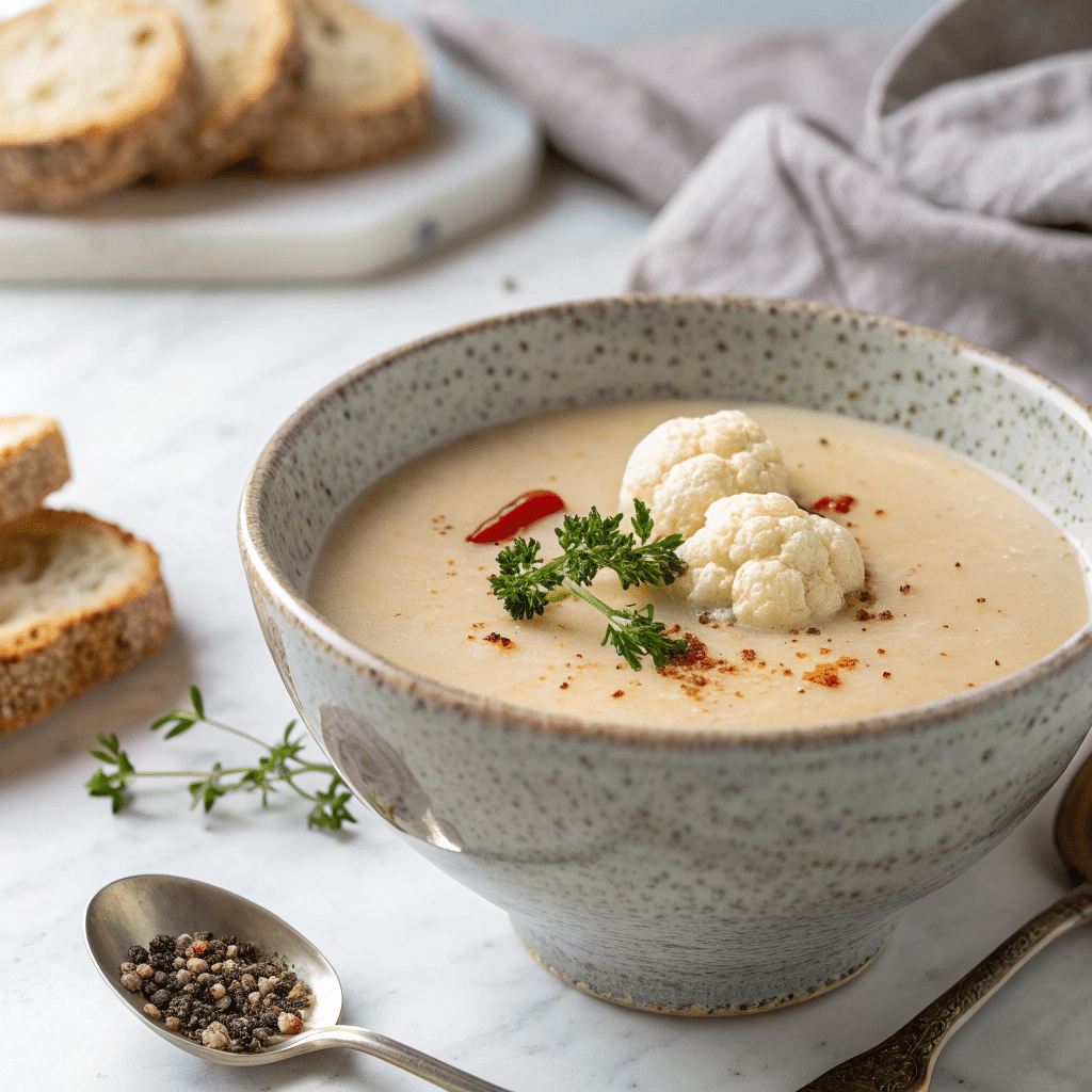 Vegan Cauliflower Soup Recipe - Recipe Image