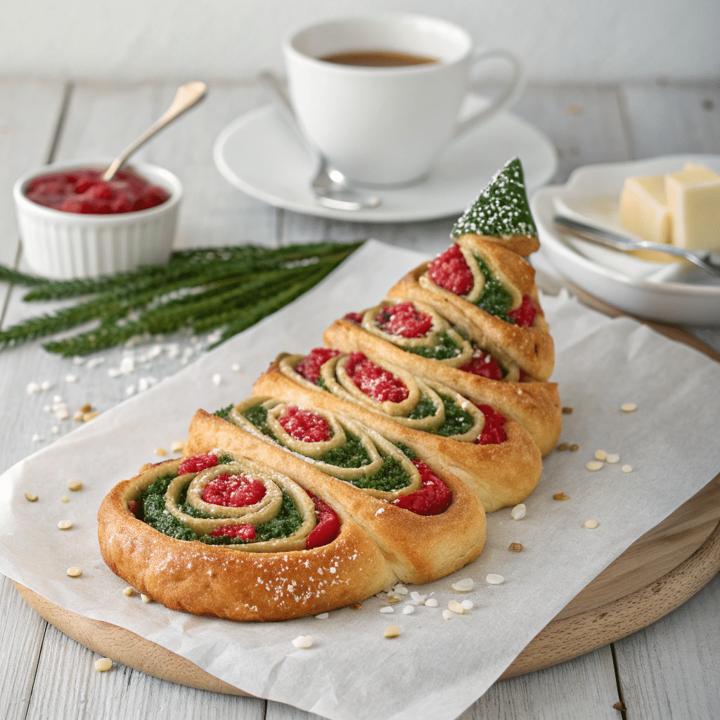 Christmas Tree Spinach Dip Breadsticks Recipe