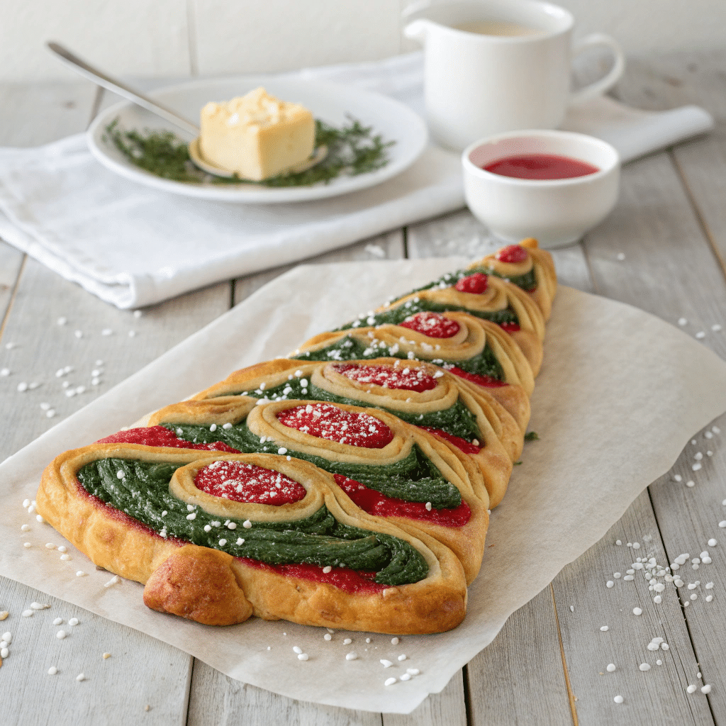 Christmas Tree Spinach Dip Breadsticks Recipe - Recipe Image