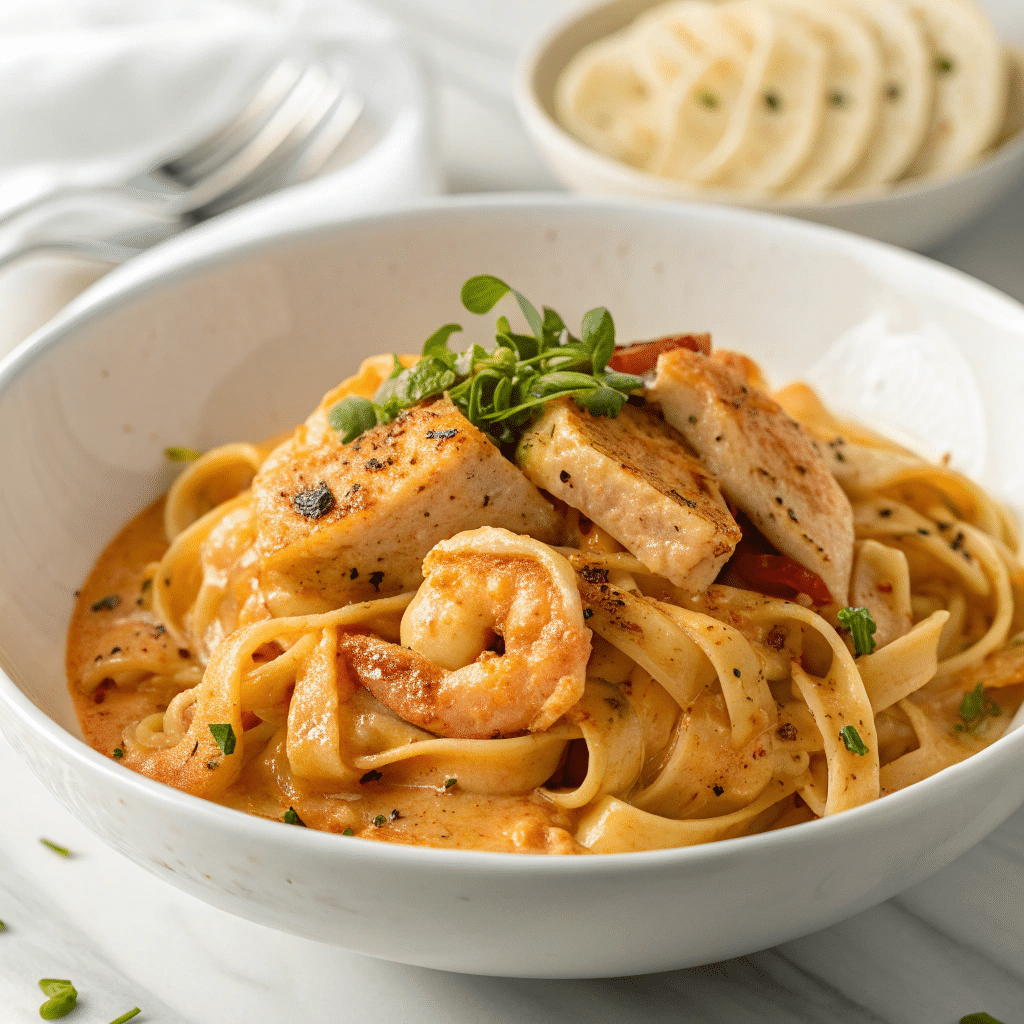 Cajun Chicken and Shrimp Pasta Recipe - Recipe Image