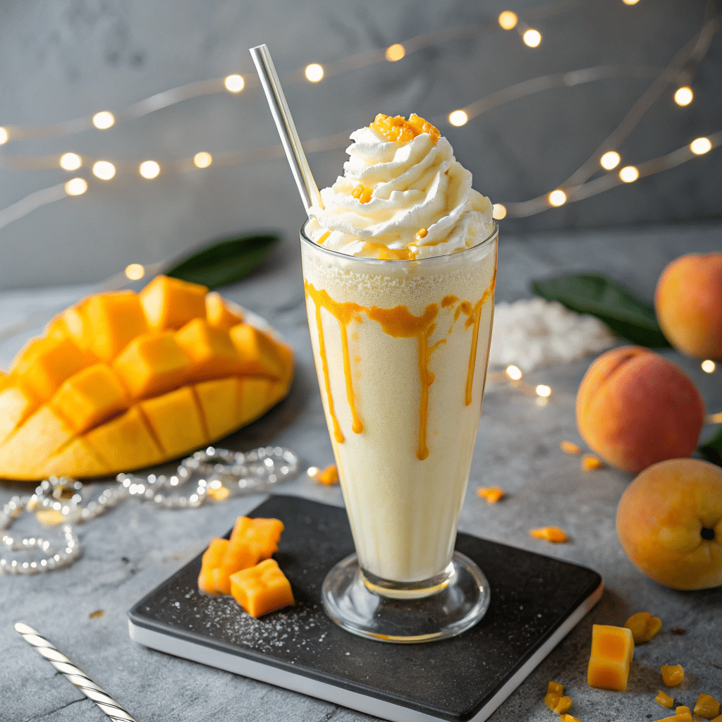 Summer Mango Coconut Float Milkshake Recipe - Recipe Image