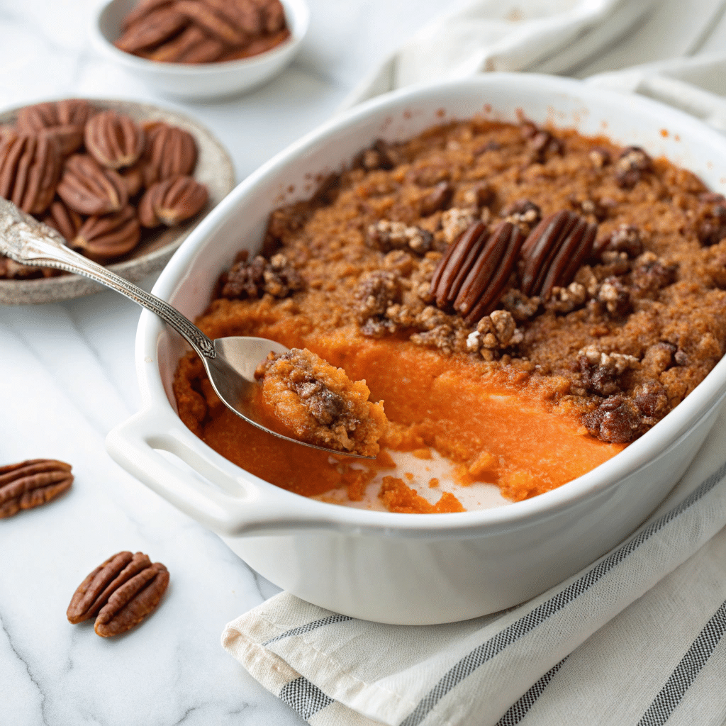 Sweet Potato Casserole with Pecan Streusel Recipe - Recipe Image