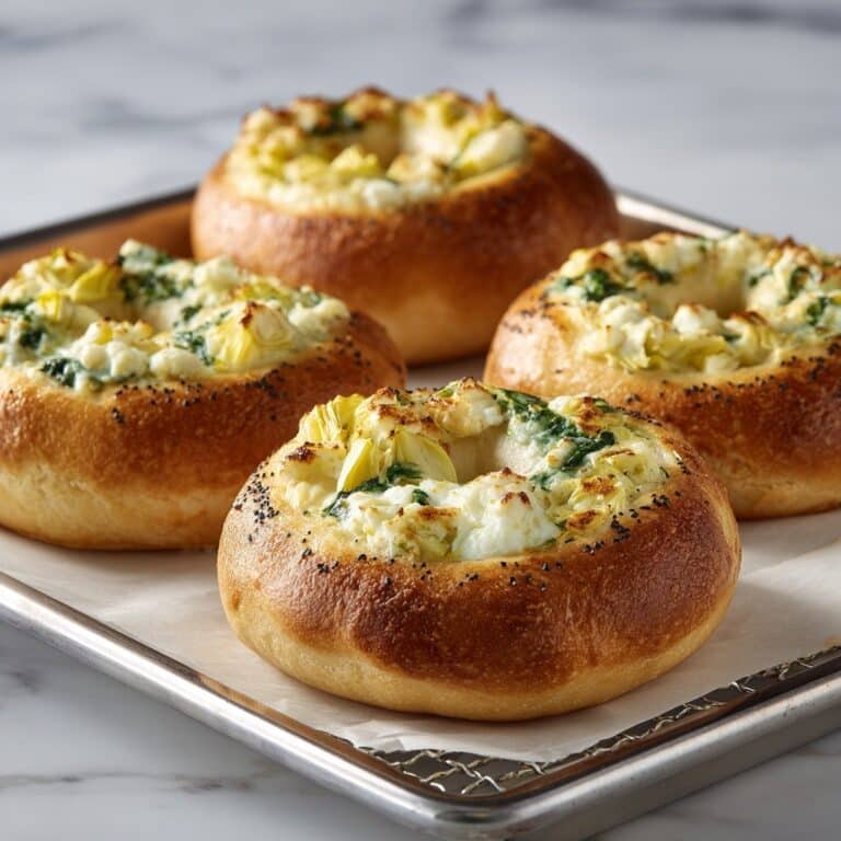 Cheesy Spinach-Artichoke Bagels Recipe