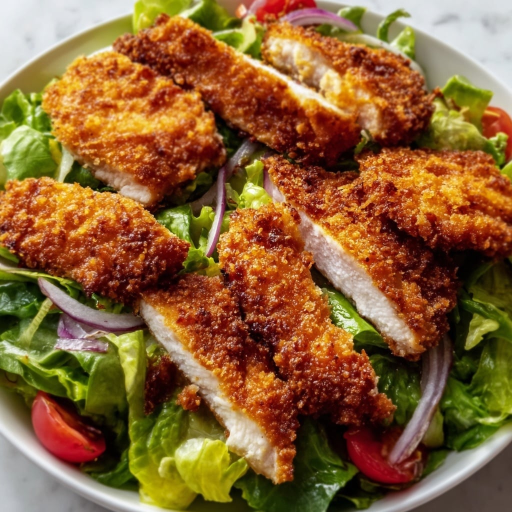 Air Fried Chicken Tender Salad with Honey Mustard Recipe 5 Air Fried Chicken Tender Salad with Honey Mustard Recipe - Recipe Image