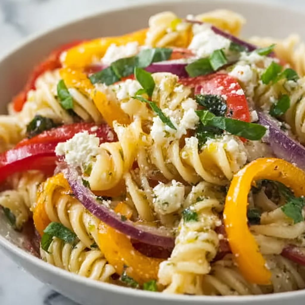 Roasted Veggie Pasta with Feta Recipe