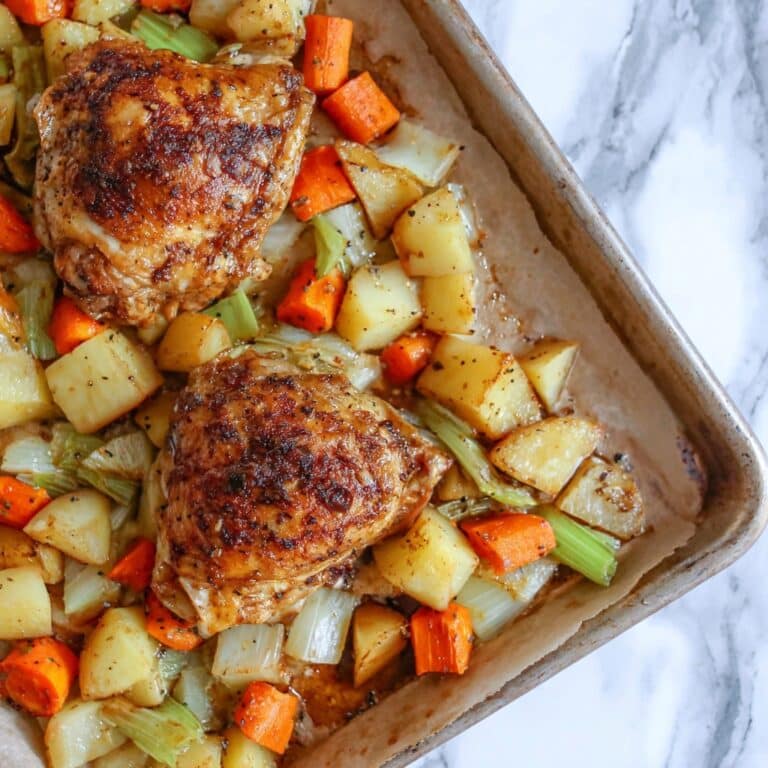 Crispy Roasted Chicken Thighs With Veggies Recipe