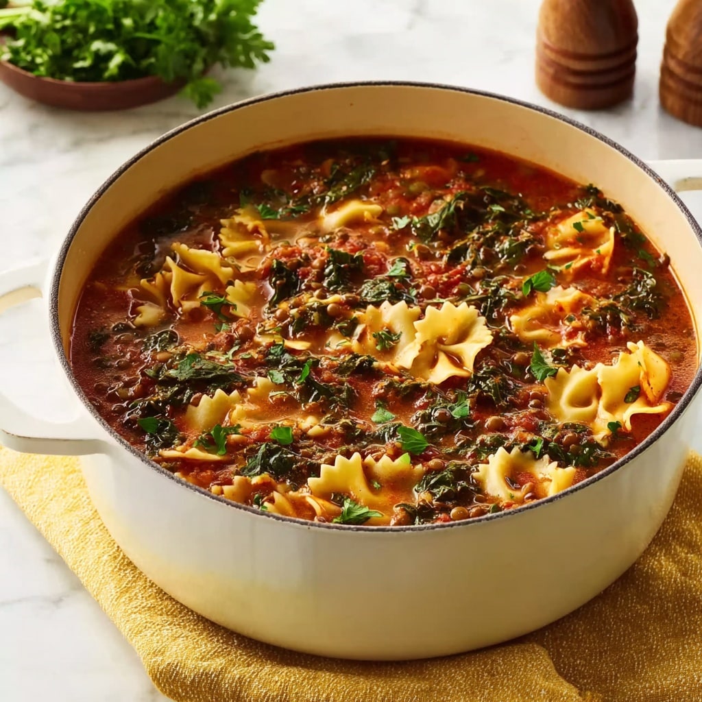 Easy Lentil Lasagna Soup Recipe