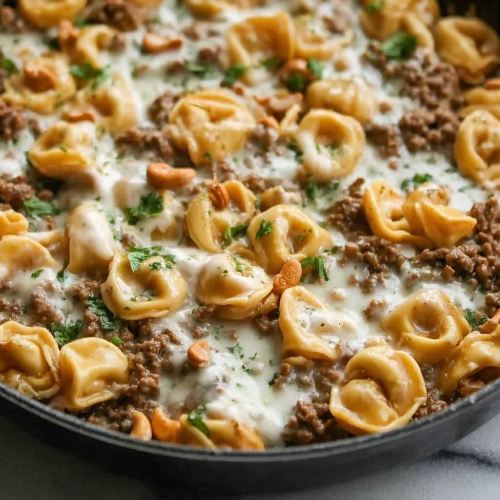 One-Pan French Onion Beef & Tortellini Skillet Recipe