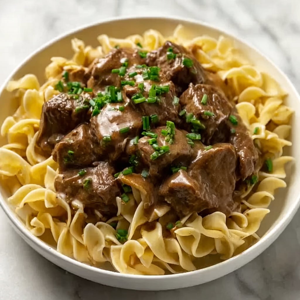Crockpot Beef Tips & Noodles Recipe
