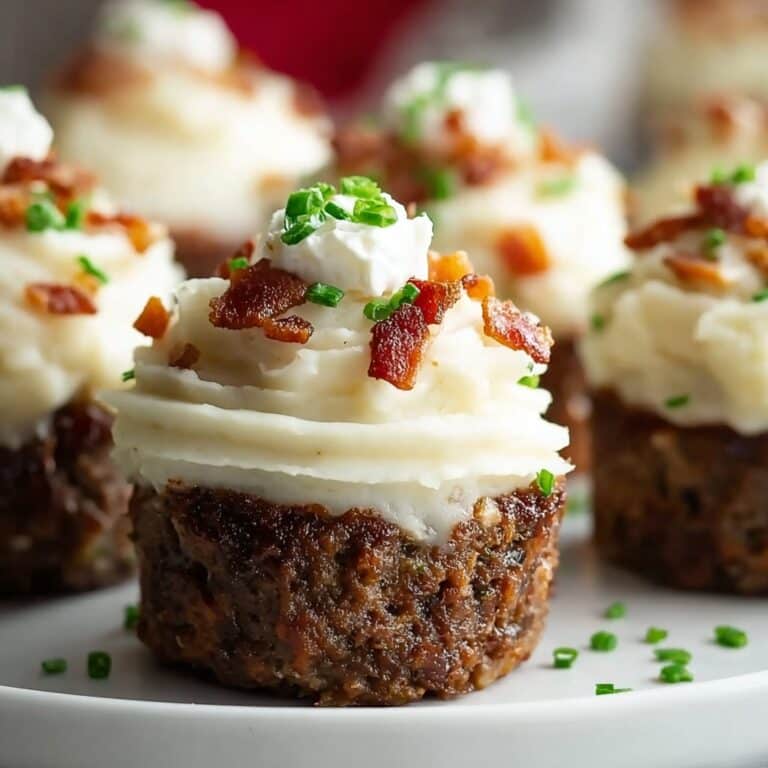 Mini Meatloaf Muffins with Mashed Potato Frosting Recipe