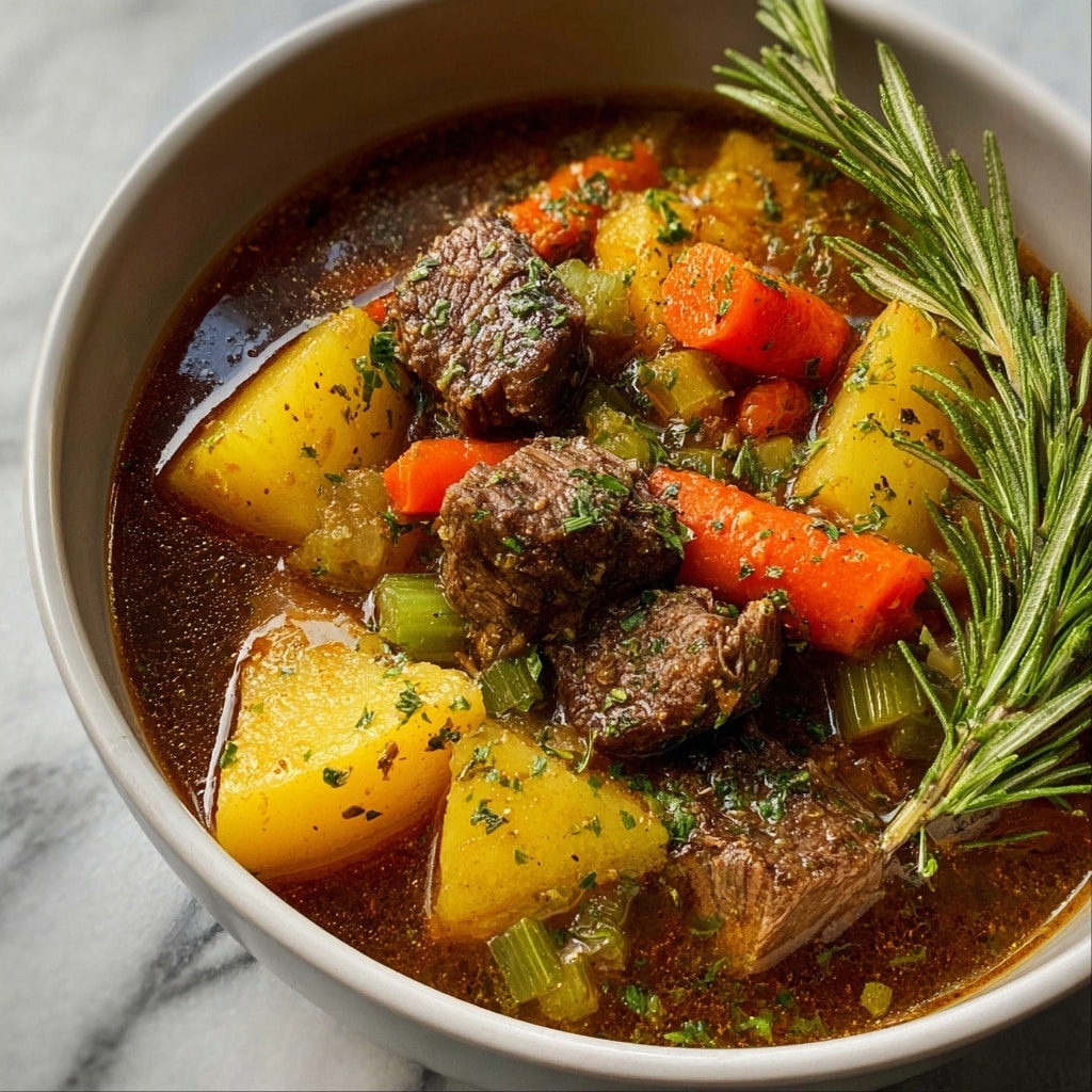 Pot Vegetable Soup with Stew Meat Recipe