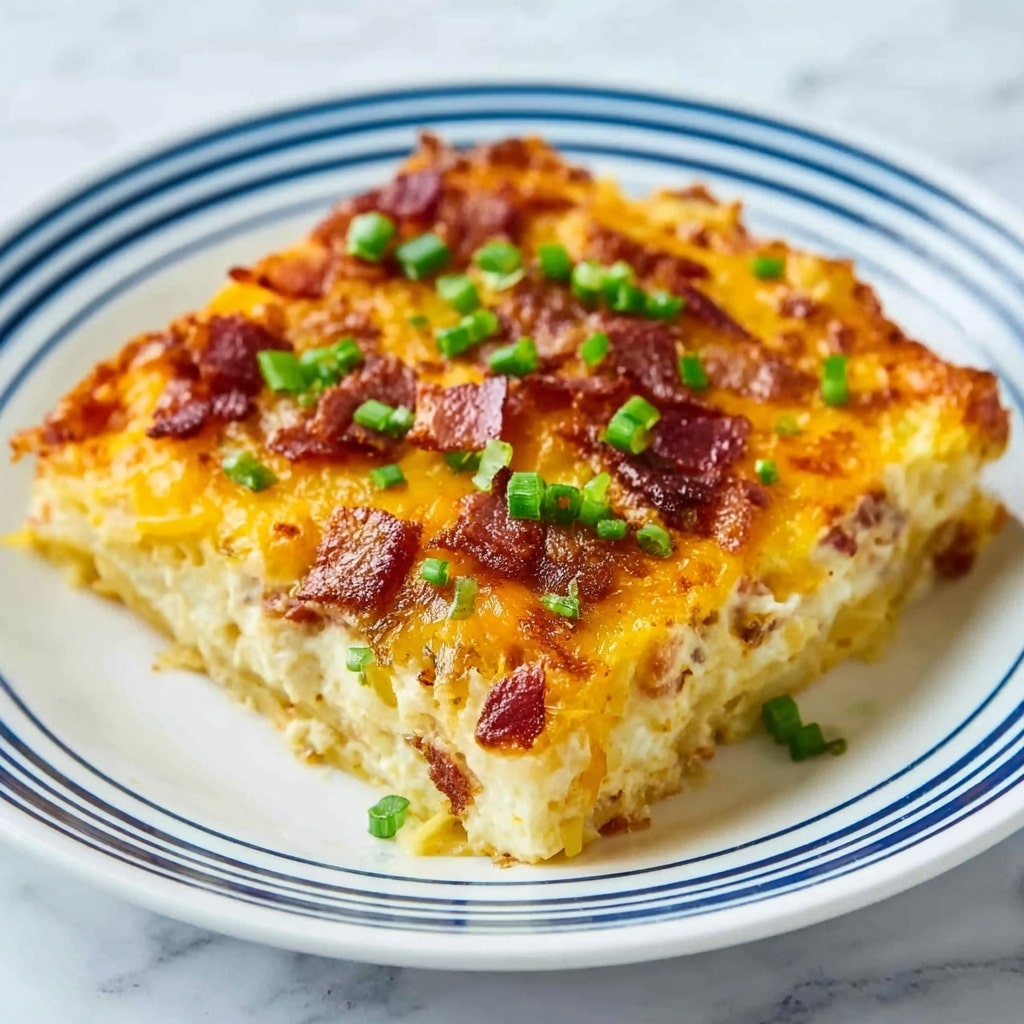 Tater Tot Breakfast Casserole with Sausage, Bacon, and Cheddar Recipe