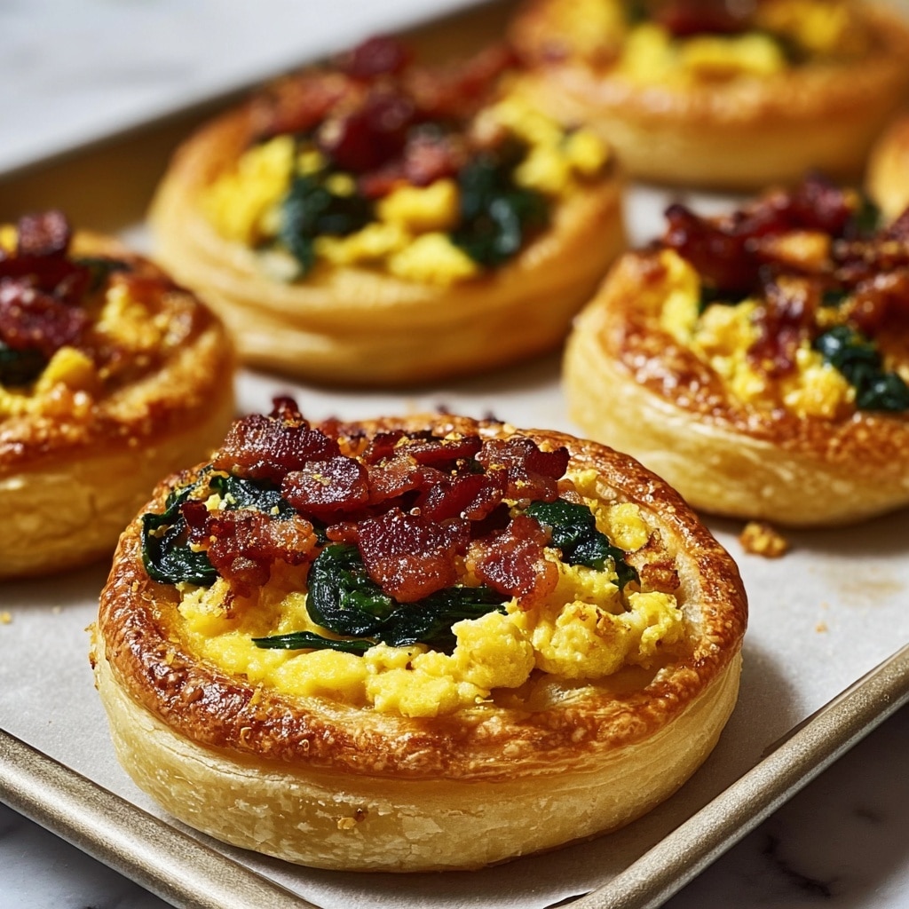 Baked Bacon, Egg, and Cheese Spinach Feta Puff Pastry Pinwheels Recipe