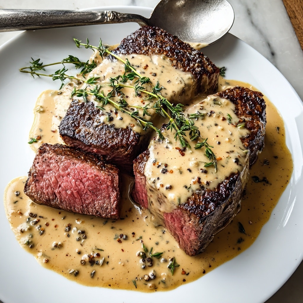 Steak with Garlic Cream Sauce Recipe