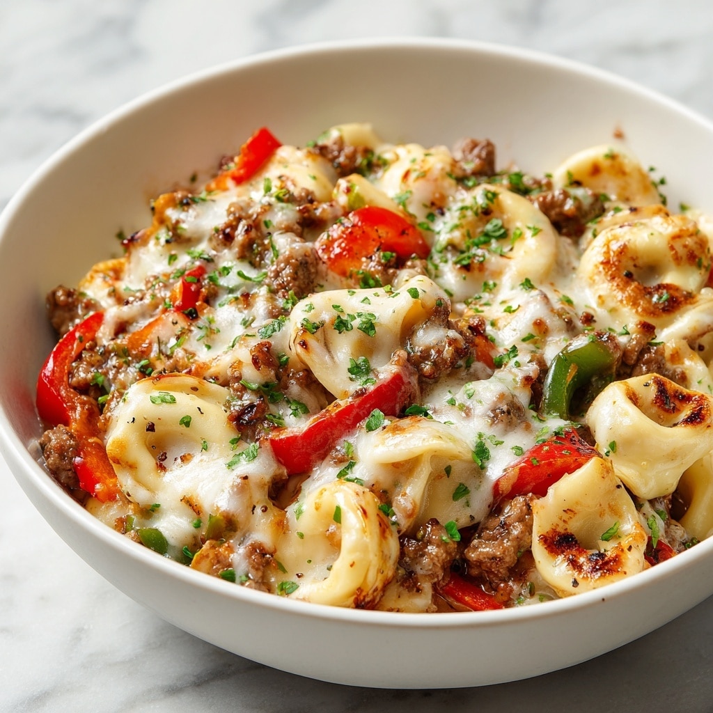 Crock Pot Cheesesteak Tortellini Recipe